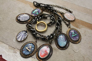 Religious, Mystical, Occult Themed Charm Bracelet