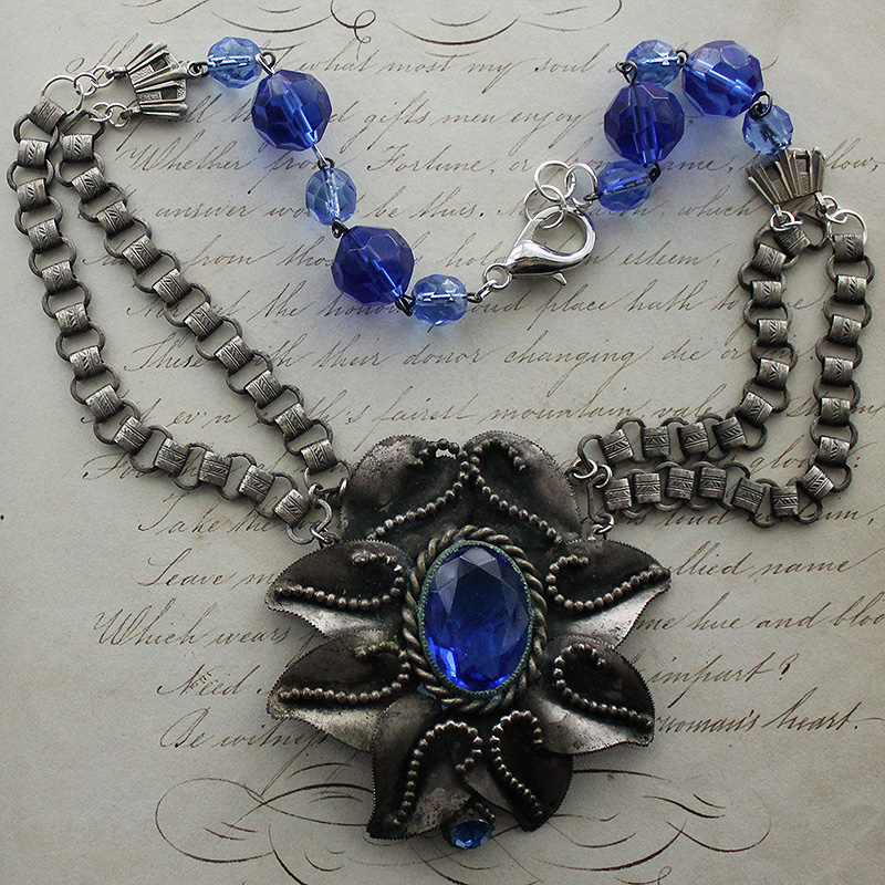 Cobalt Assemblage Necklace