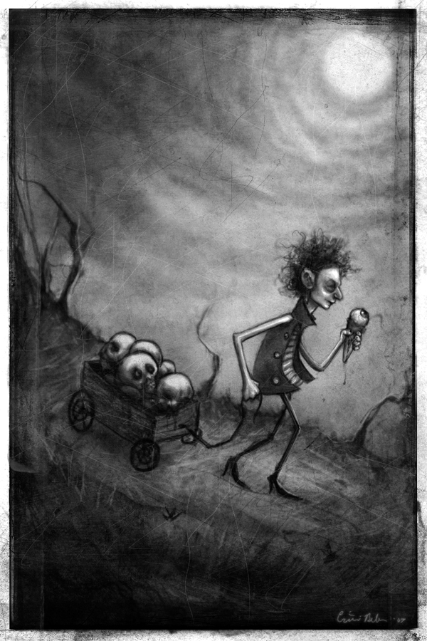 Scary Stories Illustration BW