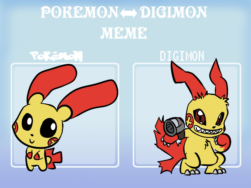 Pokemon Digimon Meme -Plusle-