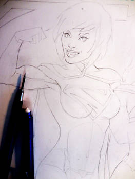 On my drawing board today. . .Supergirl!