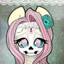 Fluttershy Sugar Skull Mini Print