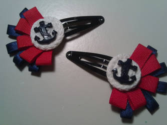 Nautical Hair Clips