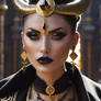 Golden horns and magical eyeliner adornments