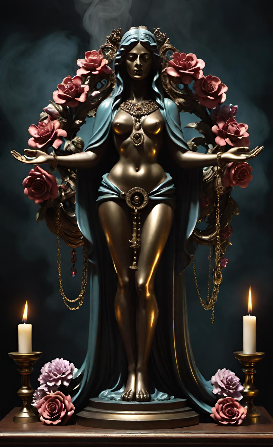 Dark beauty Goddess altar