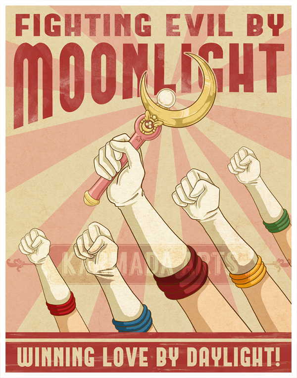 Fighting Evil By Moonlight Vintage Poster