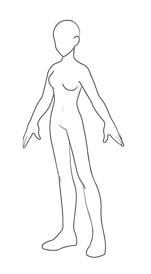 -Female Model Black Outline-