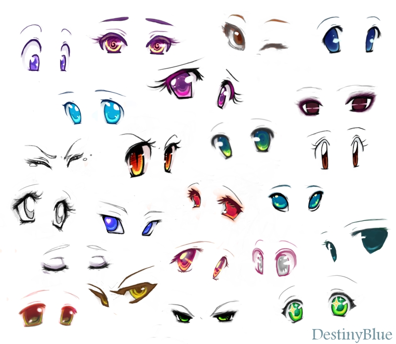 Anime eyes by DestinyBlue on DeviantArt