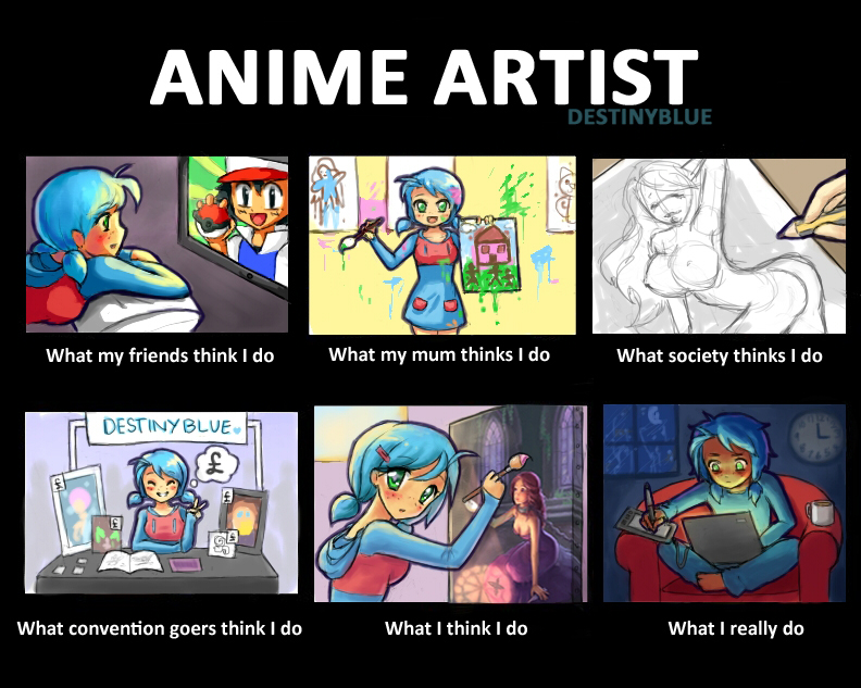 Funny anime memes and fan art