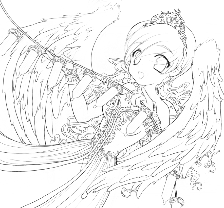 Decorating Angel Lineart By Destinyblue On Deviantart