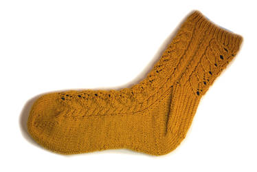 Golden Cable and Lace Socks