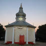 Clock Gazebo and Red Chair