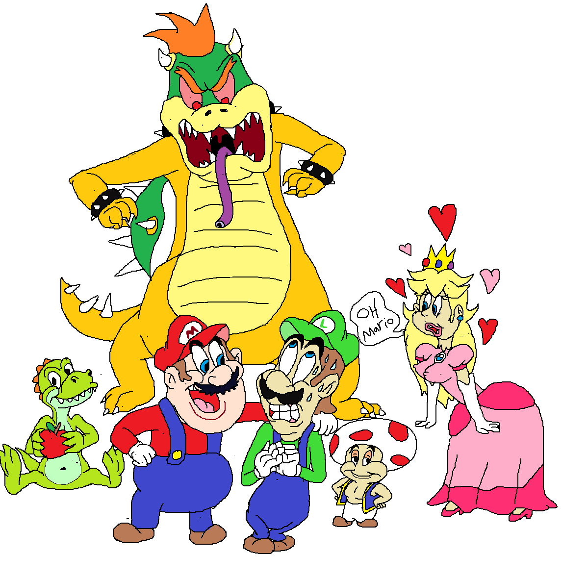 Mario Butoon Super Mario Bros by rayqwancartoonist99 on DeviantArt