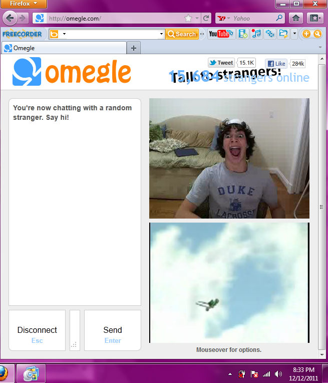 Omegle: Reaction to Flying Lawnmower by EmmyIzawa on Deviant