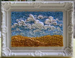 Wheat field and dreamy cloudscape