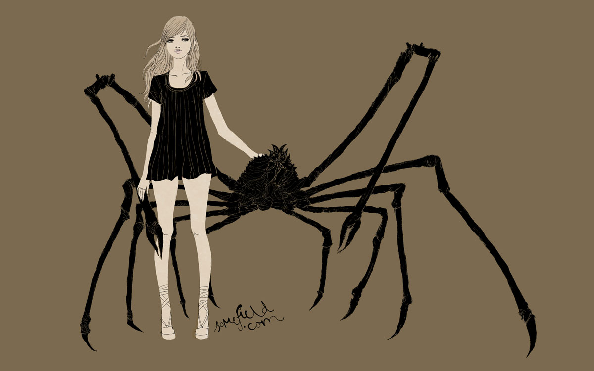 girl with japanese spider crab