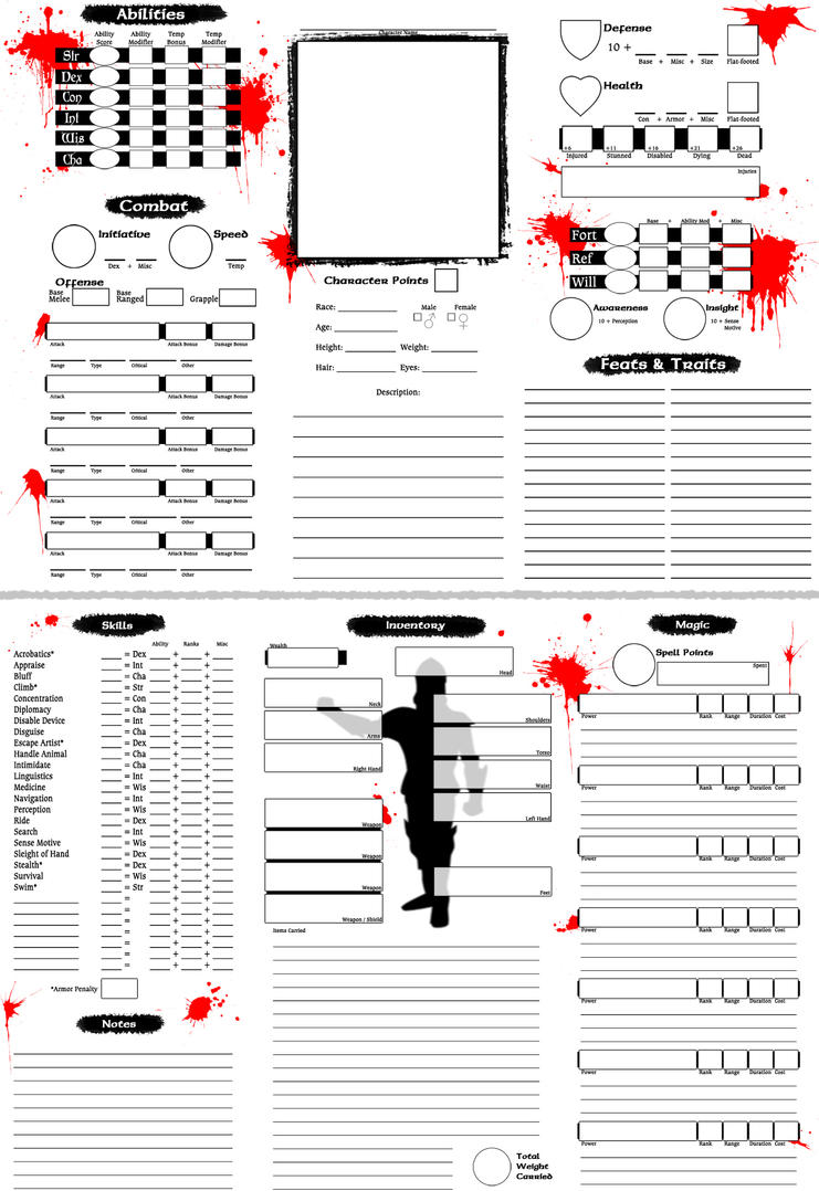 Character Sheets 10 Images - Where Can You Find A Pathfinder Character Shee...