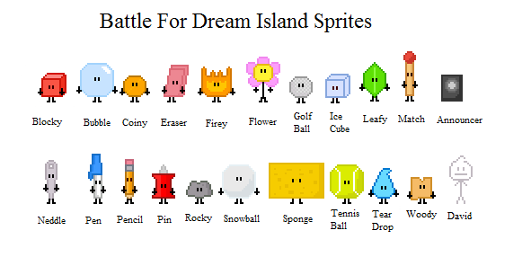 Bfdi Sprites Map BFDI Sprites by wifishark on DeviantArt