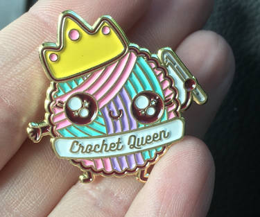 Crochet Queen enamel lapel pin
