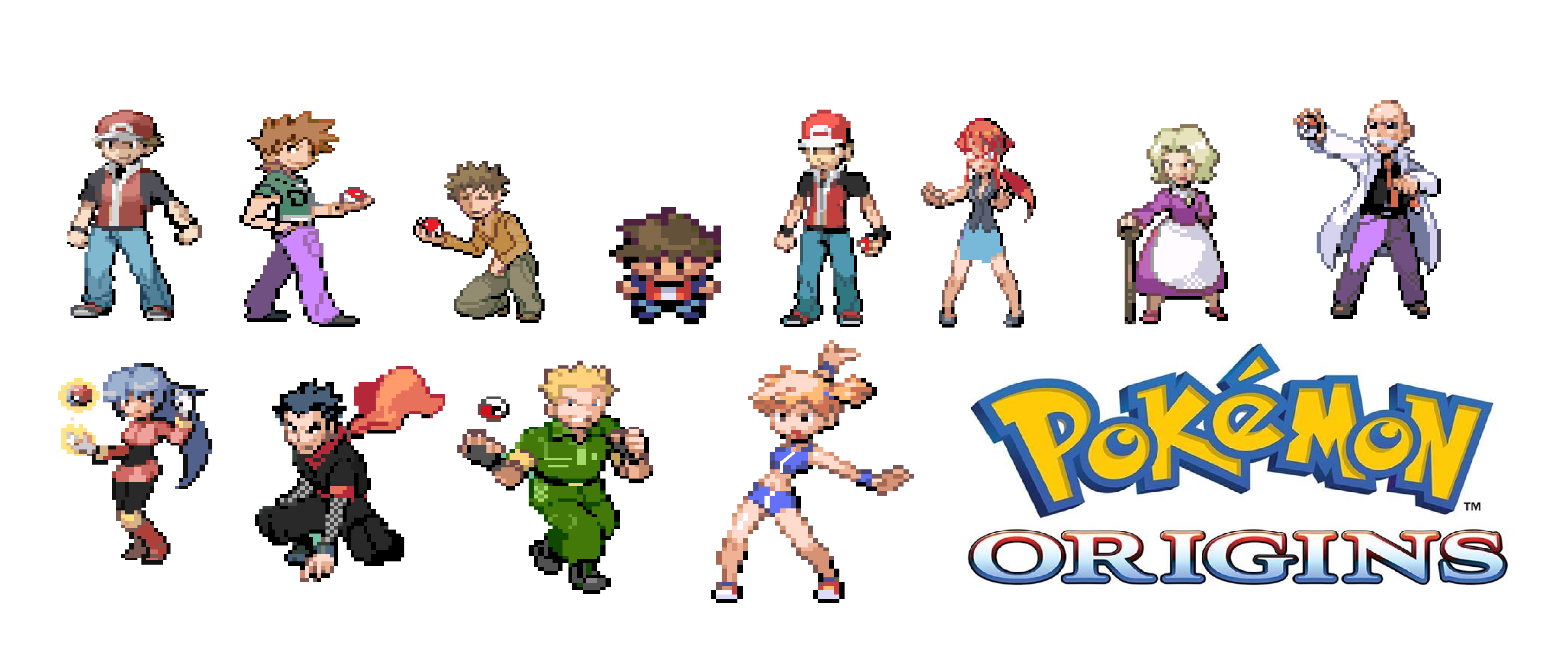 Pixilart - pokemon trainer red sprite. (pokemon origins color) by