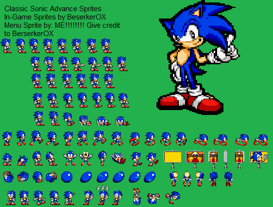 Sonic Advance Sprites by sonawchannel on DeviantArt