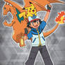 Pokemon- Ash with Charizard Poster