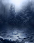 Dark Foggy River background