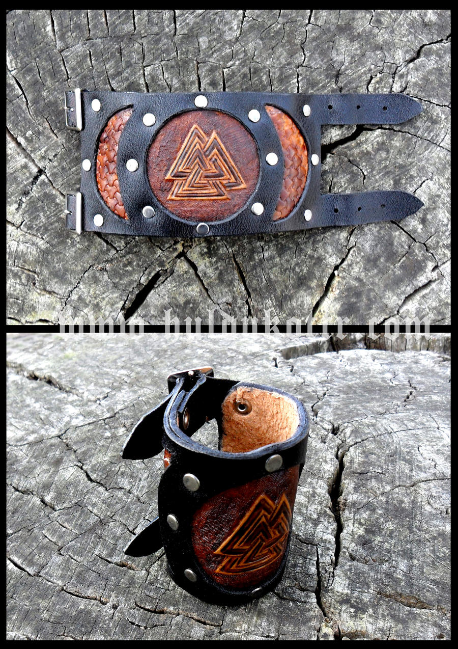 Valknut Leather Cuff