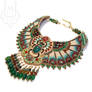 Ancient egyptian style necklace with green scarab