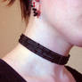 Black choker and earrings