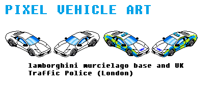 Lamborghini Murcielago Pixel Art