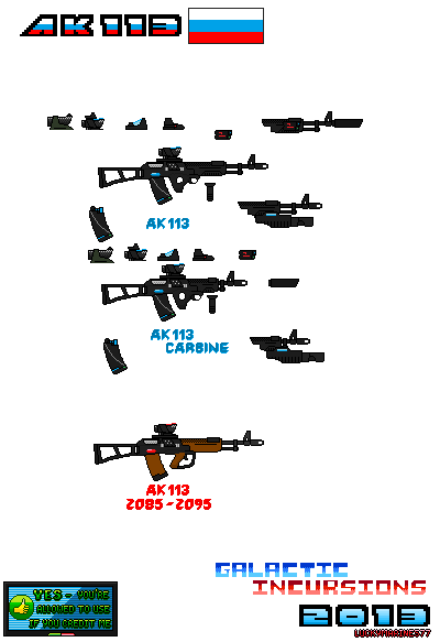 Concept Weapons AK113 Pixel Art