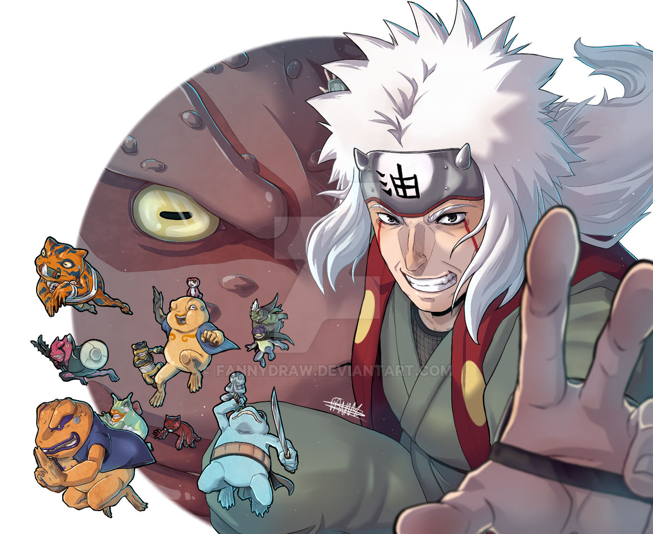 JIRAYA and his toads Naruto by FannyDraw on DeviantArt