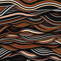 Orange Striped Waves