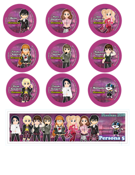 Chibi Persona 5 Buttons
