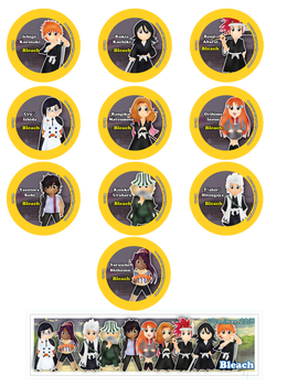 Chibi Bleach Bookmark and buttons