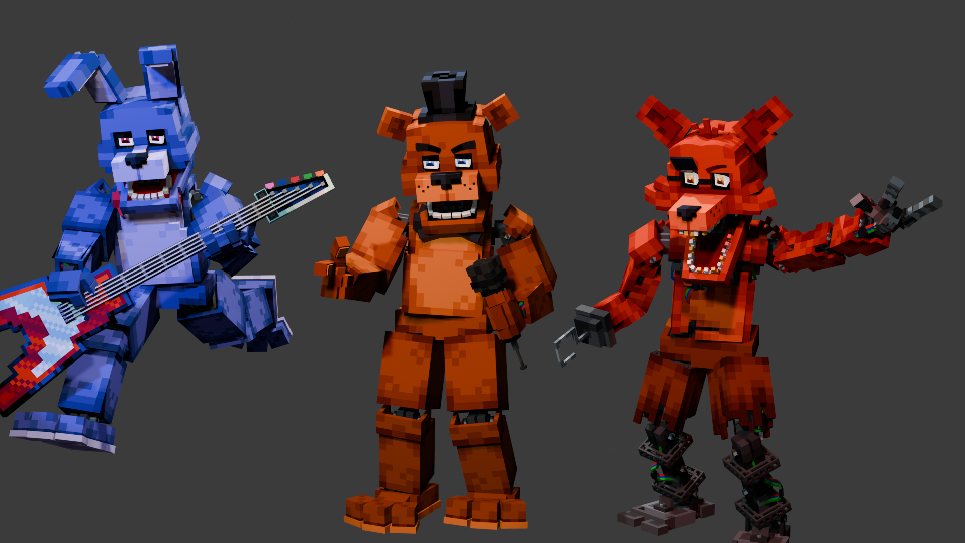 (Blender/FNaF) Minecraft animatronics, i guess... by Bummanger on ...