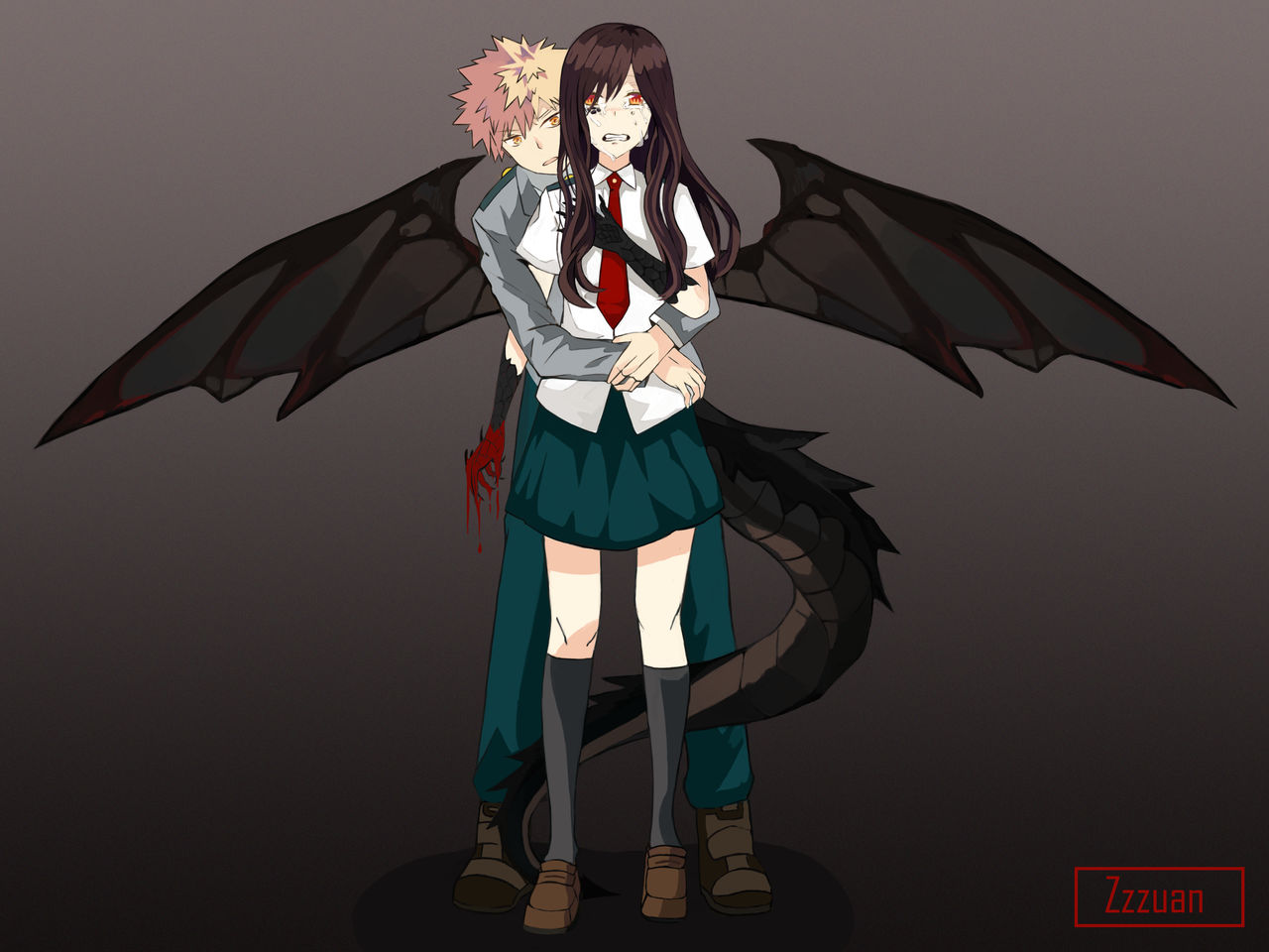 Bakugo X OC (COMMISSION WORK) by Zzzuanz on DeviantArt