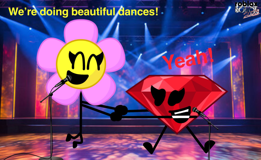 Ruby Buttons Rappee Flower and Ruby dance and rap on stage (request) by robloxboblox2023 on ...
