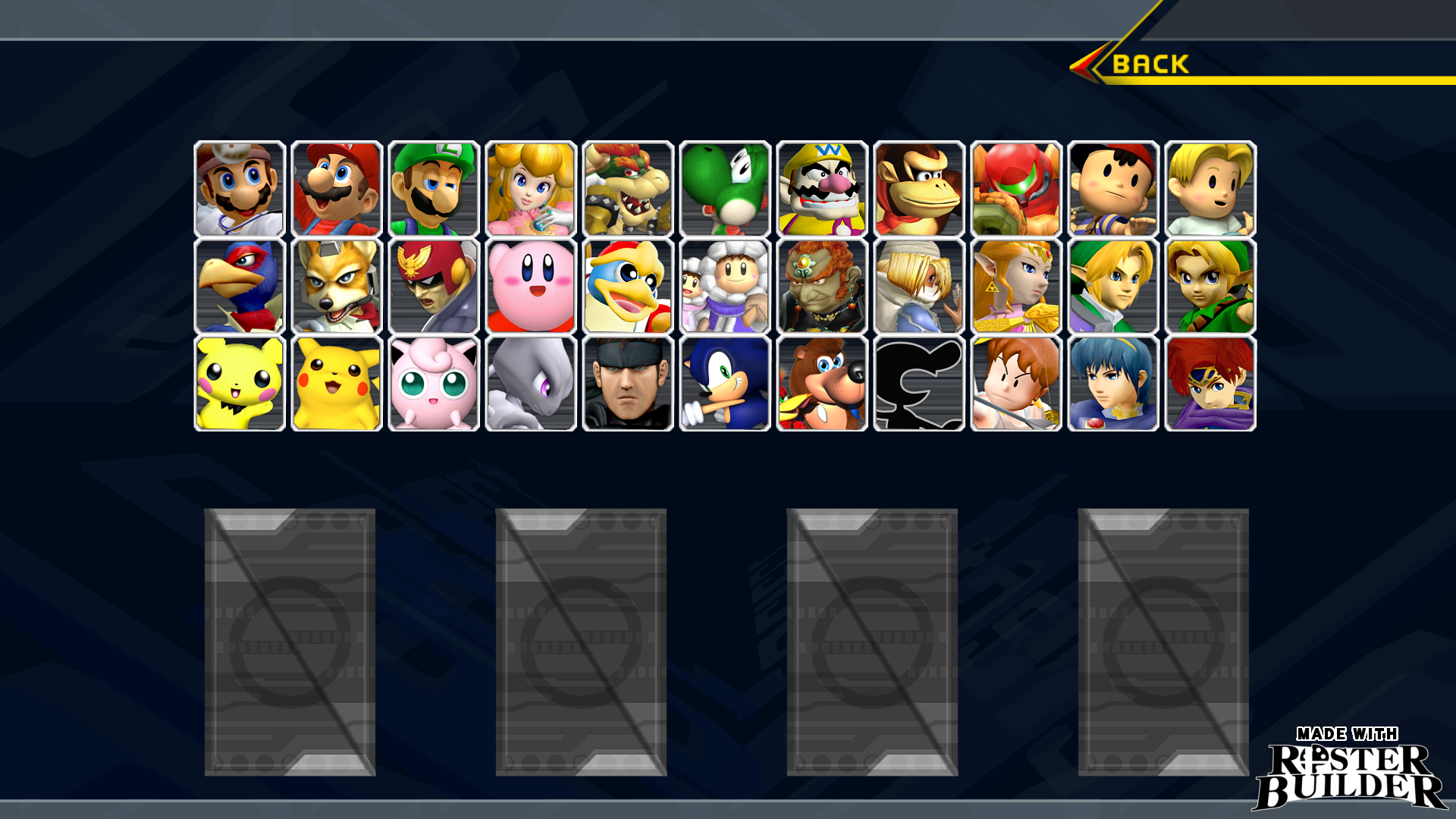 Super Smash Bros. 64 Character Roster (My Take) by WarchieUnited on  DeviantArt