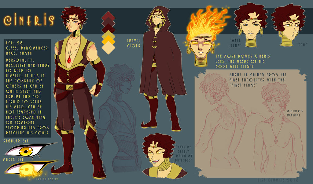 Cineris DnD Character Ref by BaGgY666