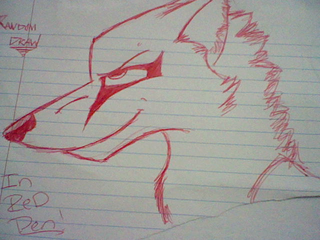 Red pen wolf