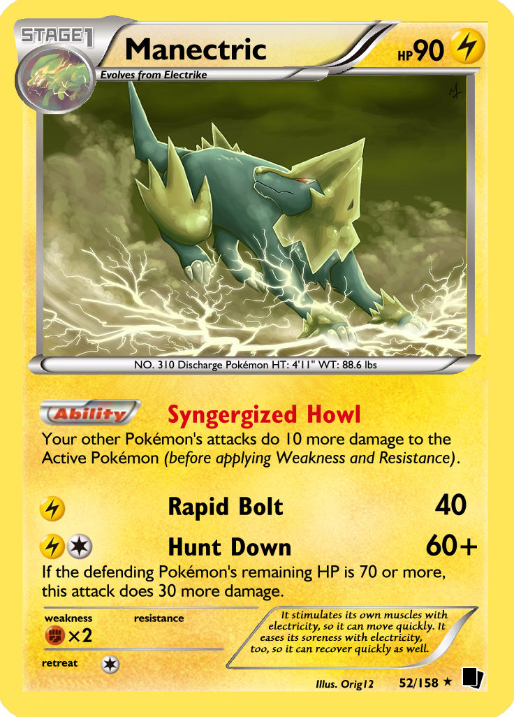 Manectric Card Rising Rivals Manectric by ArcsCards on DeviantArt