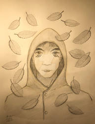 Sketch with leaves