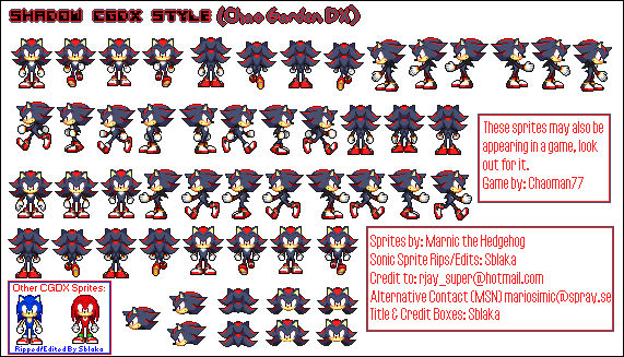 Cheat Master Shadow Sprite Code Shadow in Chao garden by Marnic on DeviantArt