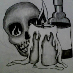 Skull fire and booze