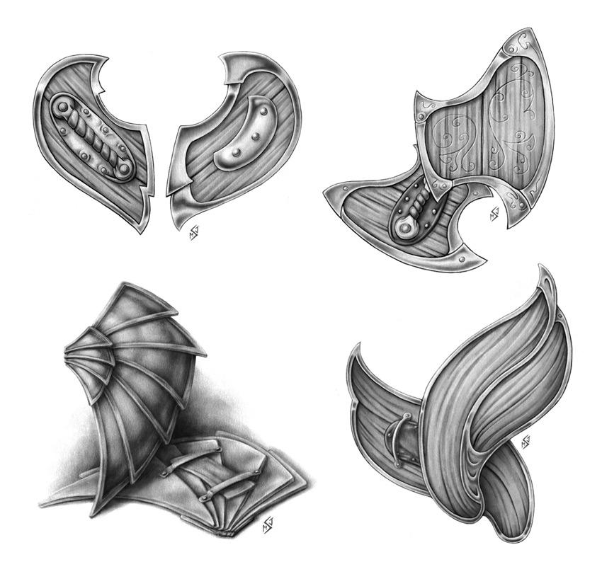 Shield Concepts by MikeSchley on DeviantArt