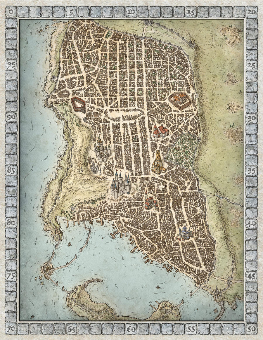 Waterdeep Precinct Map Lords of Waterdeep Boardgame Map by MikeSchley on DeviantArt