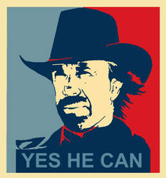 yes he can chuck norris