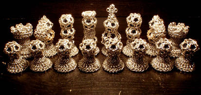 Chainmail Chess Set: Aluminum